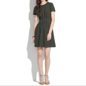 Madewell Parkline Pleated Knit Dress Army Green 12